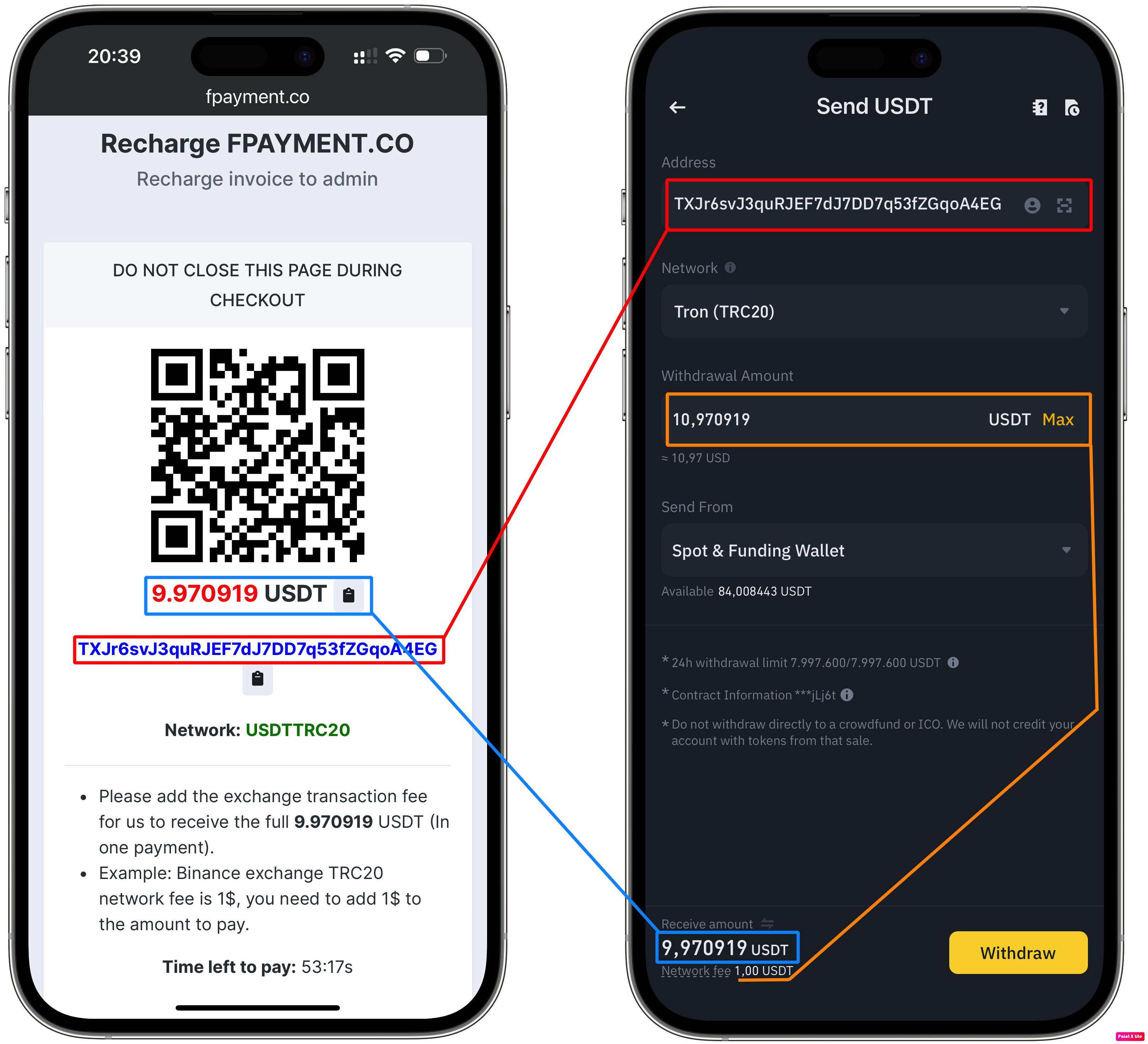 Crypto payment processor interface